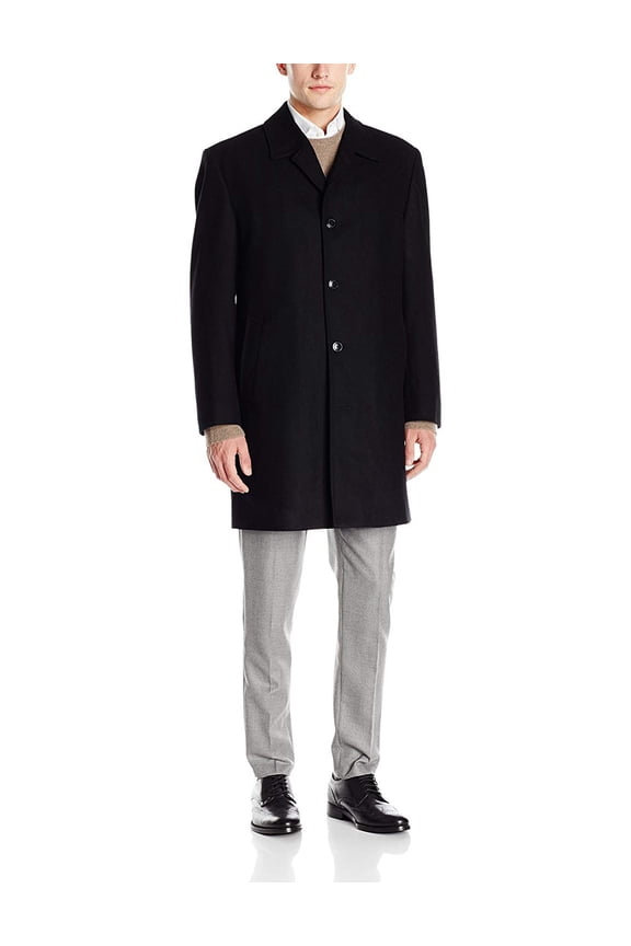 Mens Wool Blend Single Breasted Top Coat