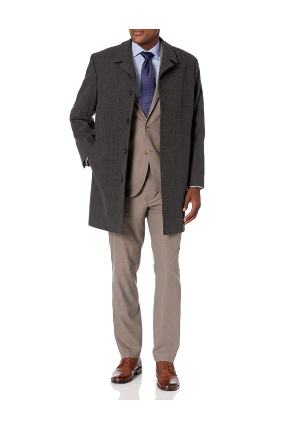 Mens Wool Blend Single Breasted Top Coat