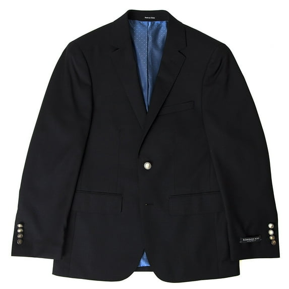 London Fog Men's Taylored Fit Sport Coat Single Breasted Two Button Wool Blazer - Colors