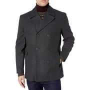 London Fog Mens Wool Blend Double Breasted Pea Coat