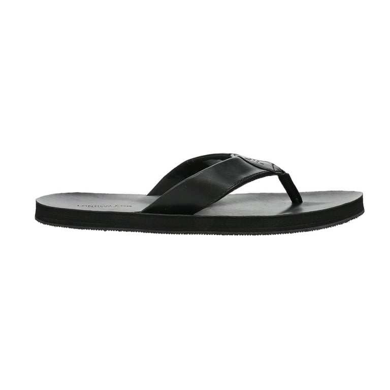London Fog Mens Benny Flip Flops Black 13 Casual