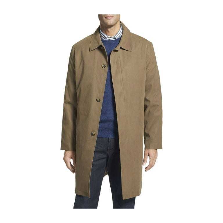 London Fog Men's Durham Rain Coat, British Khaki, 46 Regular