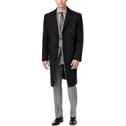 London Fog Mens Signature Wool - Blend Overcoat Coat 40 Short Dark Charcoal Grey