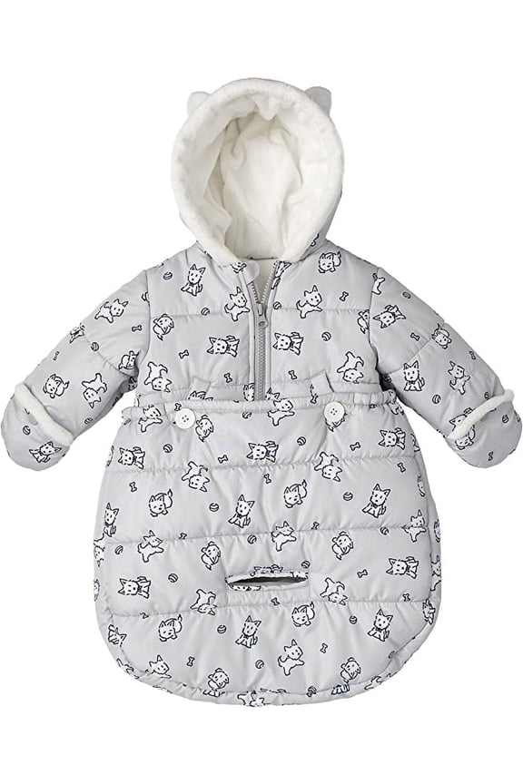 Newborn Infant Baby Girl Boys Puffer Carbag Pram Bag Snowsuit Bunting (0/6M, Gray)