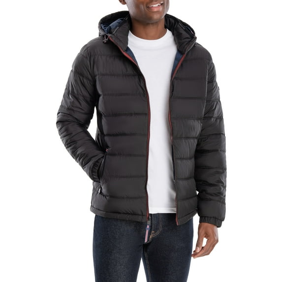 London Fog- Quilted Hooded Puffer Coat- Black- S