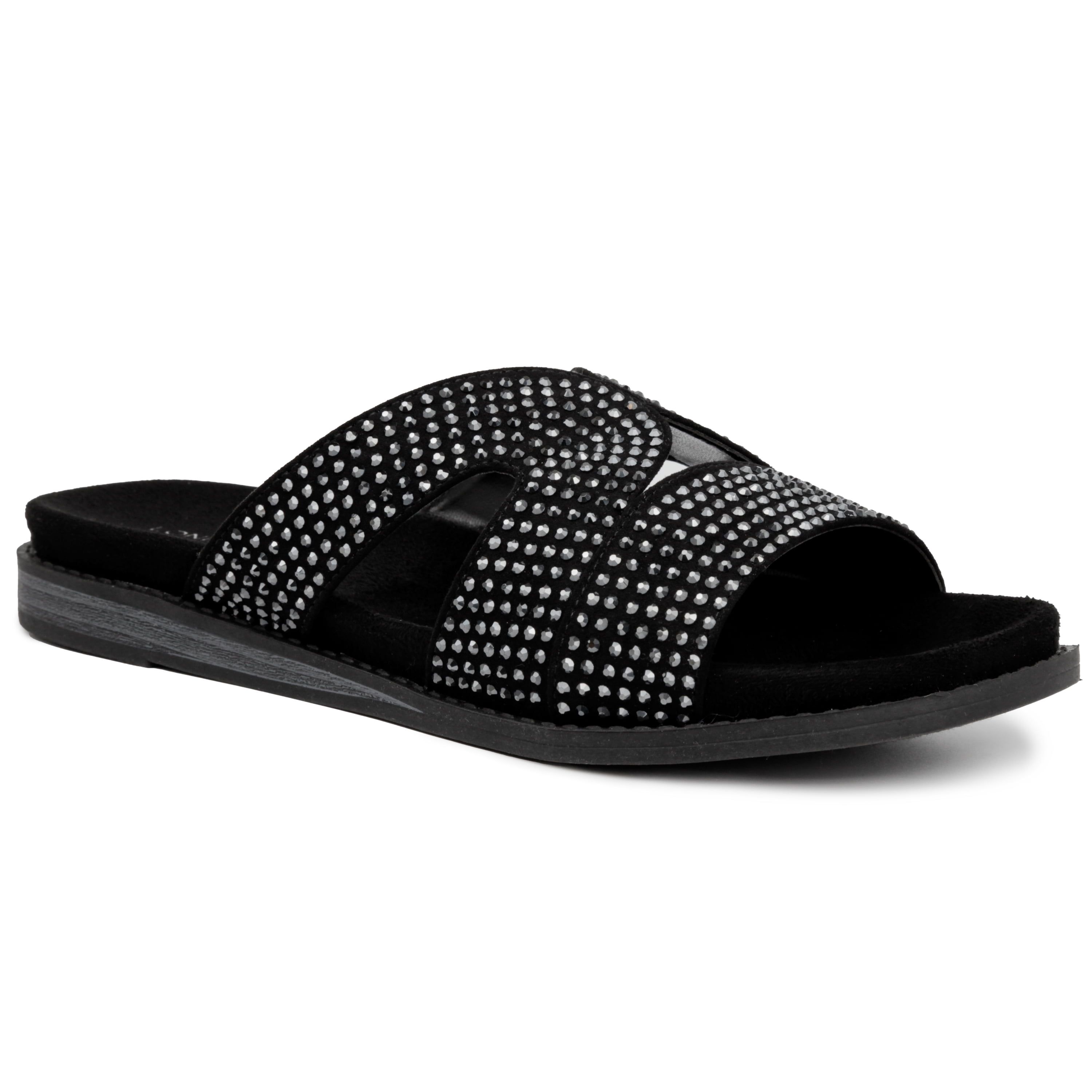 London Fog Simone Sandal Black Walmart