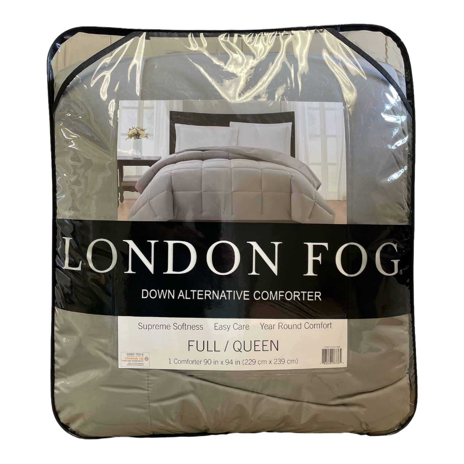 London Fog Supreme Down Alternative Comforter, 106" x 94", Grey, King