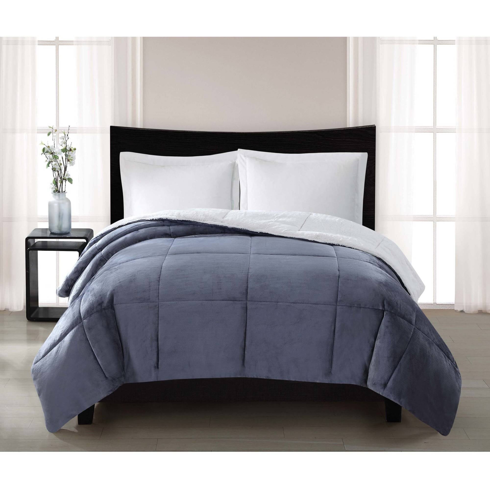 London Fog Supreme Luster Velvet Blue Comforters
