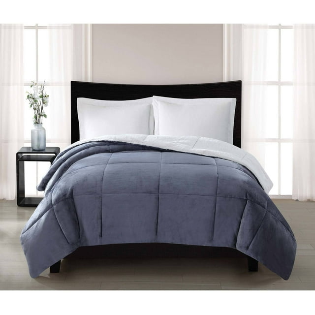London Fog Supreme Luster Velvet Blue Comforters