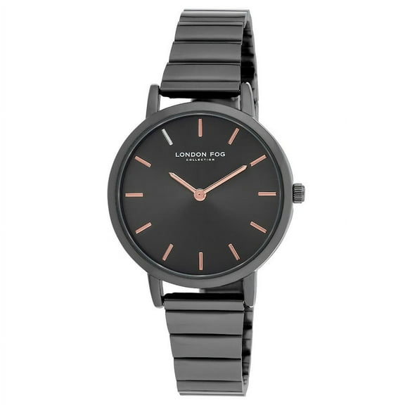 London Fog Sussex Black Link Bracelet Watch