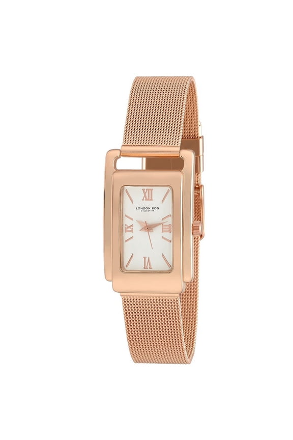 Thames Rose Gold Mesh Tank Watch