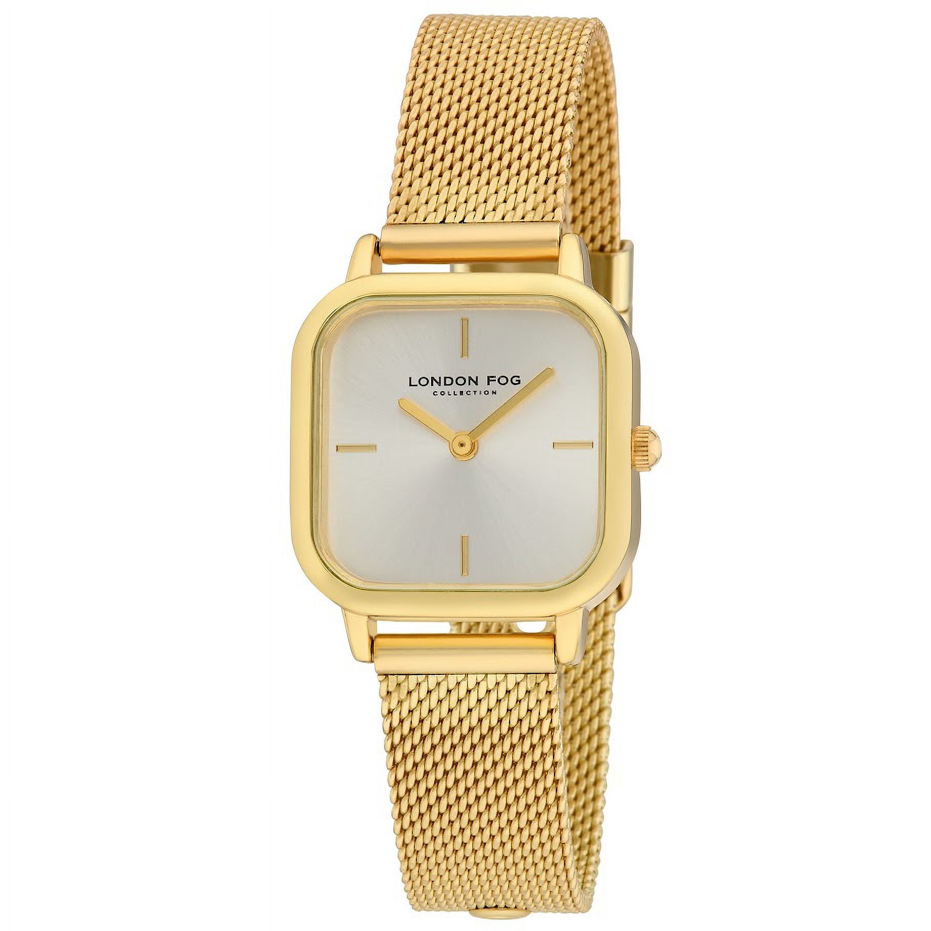 London Fog Women's 26mm Exeter Square Gold Mesh Strap Watch - Walmart.com