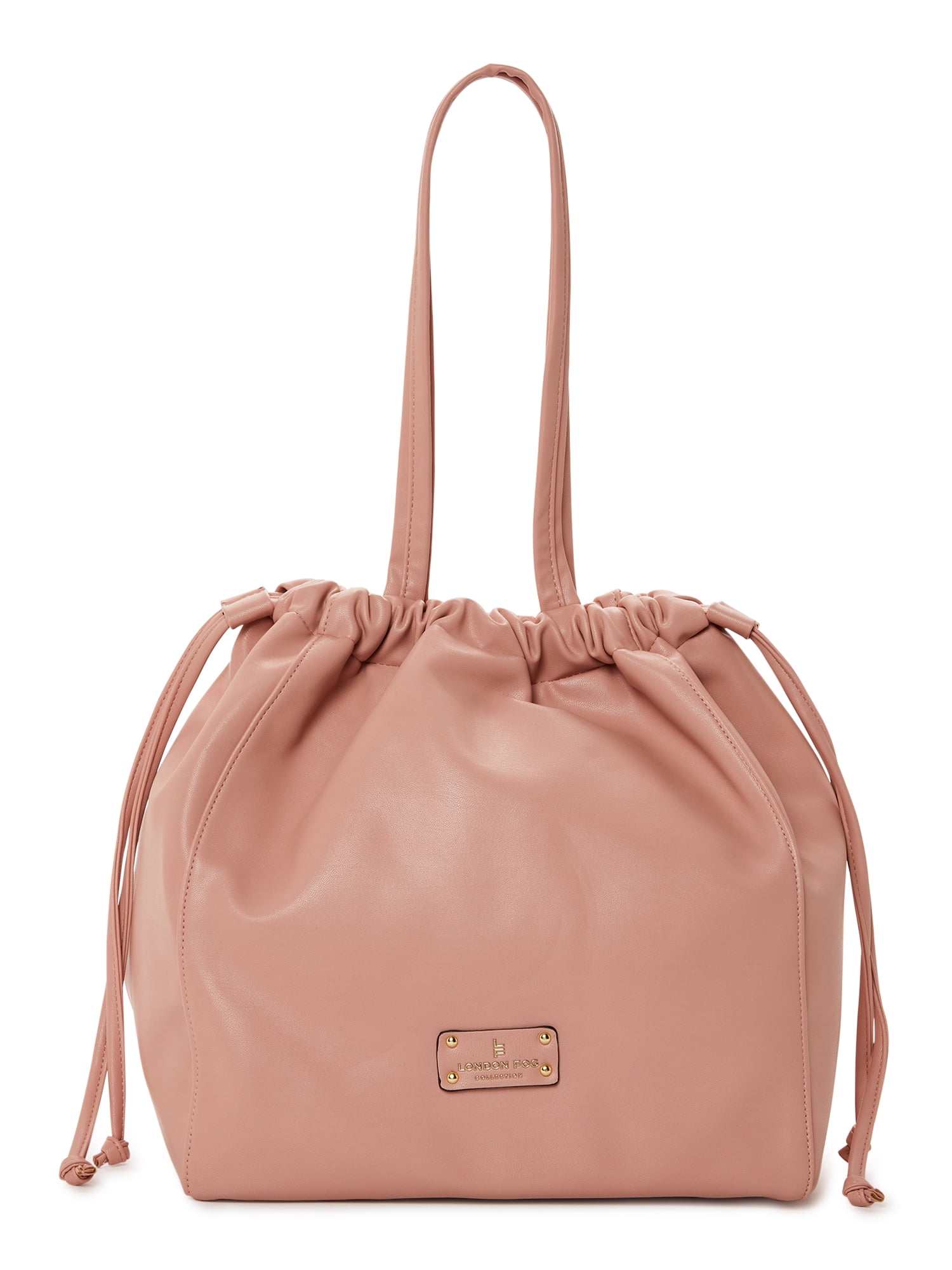 London Fog Women's Adult Irina Drawstring Satchel Handbag Blush