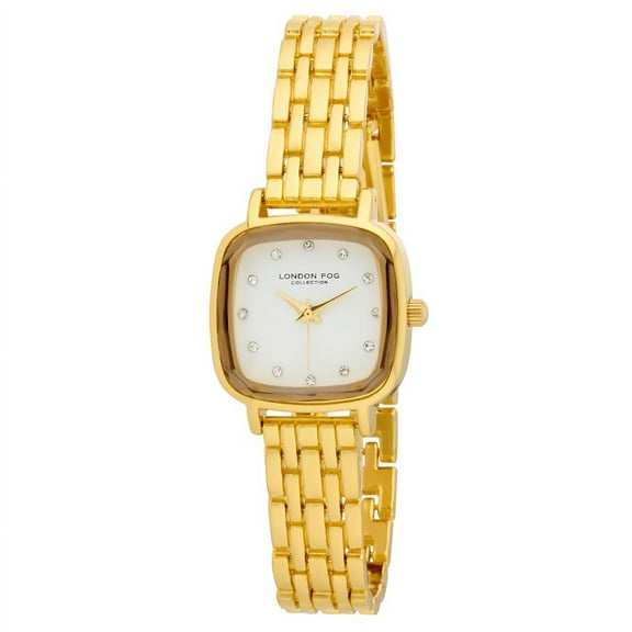 London Fog Women's Gold Whitehall Square 25mm Bracelet Watch