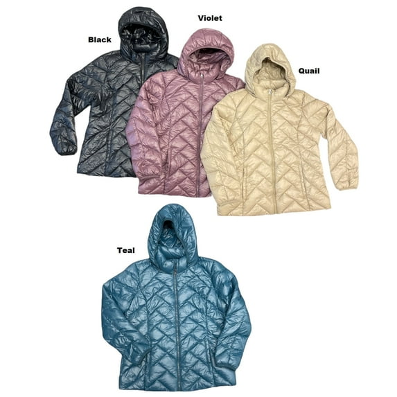 London Fog Women's Light Weight Packable Down Jacket (Quail, L)