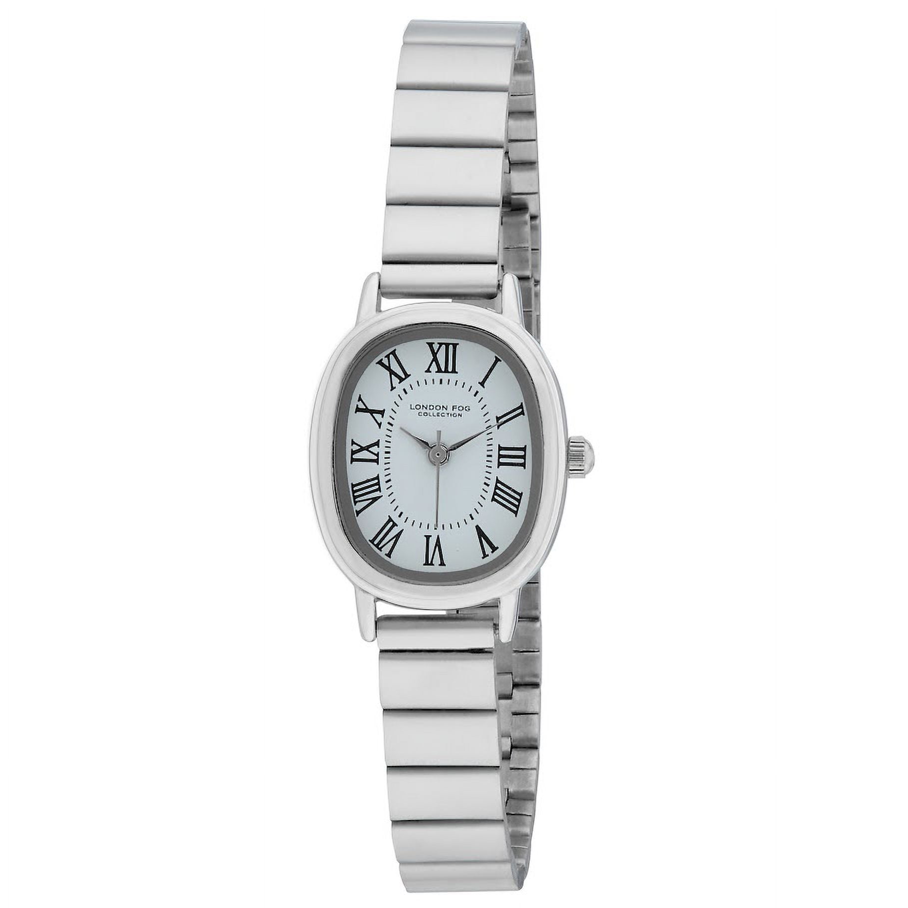 London Fog Women's Silver Somerset Oval 22mm Bracelet Watch