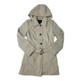 thumbnail image 1 of London Fog Women's Single Breasted Waist Belt Hooded Trench Coat, 7723770SC (Stone, M), 1 of 2