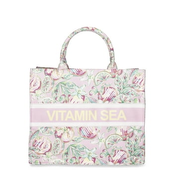 London Fog Women's Vitamin Sea Canvas Tote Bag, Pink