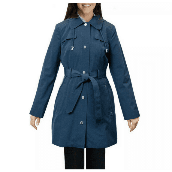 London Fog Women's Water Resistant Single Breasted Trench Coat With Removable (Dark Teal, S)