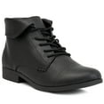 thumbnail image 1 of London Fog Womens Clora Faux Leather Ankle Combat & Lace-up Boots, 1 of 3