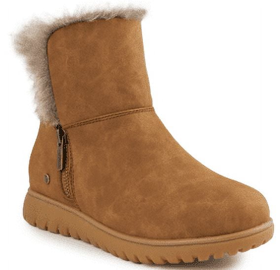 London Fog Womens Whiteout Faux Suede Booties Ankle Boots