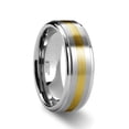 thumbnail image 1 of London Gold Inlaid Raised Satin Finish Tungsten Ring, 1 of 1
