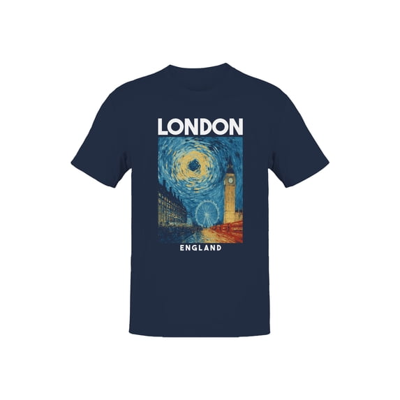 London Graphic Men's Navy T-Shirt