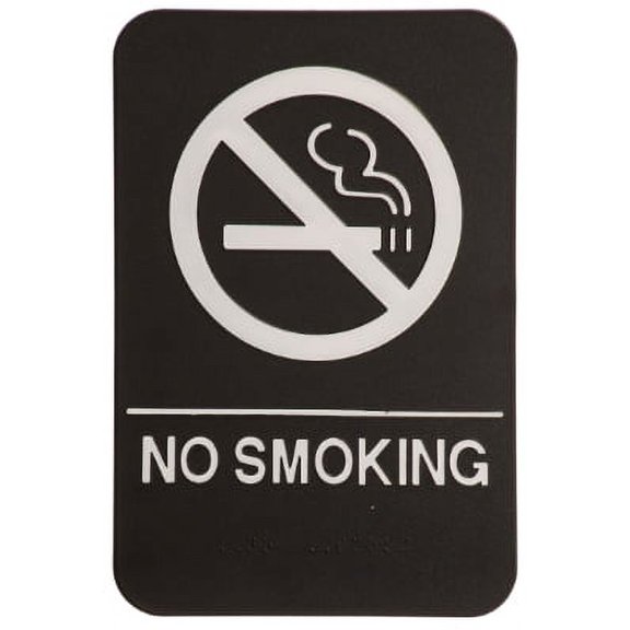 London Health Products No Smoking Sign - ADA - Black & White - Includes Adhesive Tape and Instructions