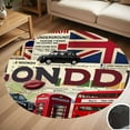 thumbnail image 1 of London Icons Collage Round Carpet Living Room Bedroom Home Decoration Coffee Table Mat Lounge Rug Chair Mats, 1 of 5