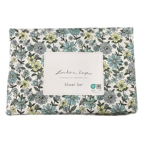 London Kaye Sheet Set Blue & Yellow Floral, Twin