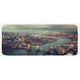 thumbnail image 1 of London Kitchen Mat, Panoramic Picture of Thames River and Tower Bridge Famous Cityscape, Plush Decorative Kitchen Mat with Non Slip Backing, 47" X 19", Almond Green Orange, by Ambesonne, 1 of 1
