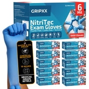 London Labs 6 Mil Nitritec Gloves Disposable Latex & Powder Free -1000 Count, XLarge