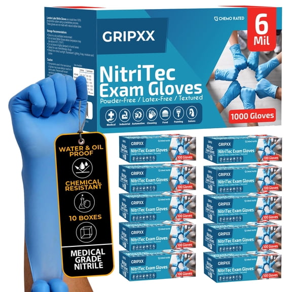 London Labs Nitritec Gloves 6 Mil Disposable Latex Free - 1000 Count-Medium
