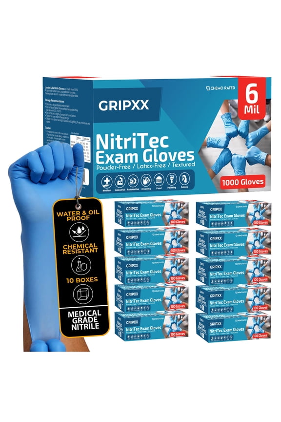 Nitritec Gloves 6 Mil Disposable Latex Free - 1000 Count-Medium