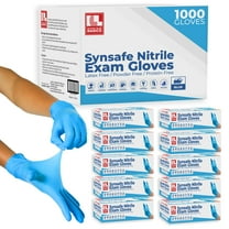 London Labs 4 Mil Disposable Nitrile Exam Gloves, Latex Free & Powder Free Gloves for Medical, food safe, EMT, Cleaning, Cooking - 1000ct large Synsafe blue gloves