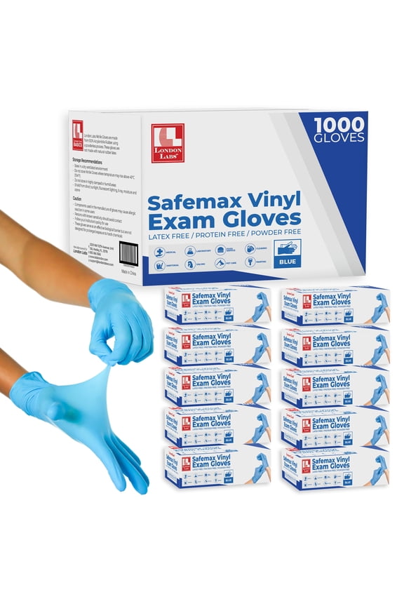 Synthetic Vinyl Blue Exam Gloves (1000, Large)