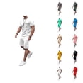 thumbnail image 1 of London Letter Graphic Short Sets for Men Crewneck T Shirt and Shorts 2 Piece Matching Set Mens Summer Outfits, 1 of 4