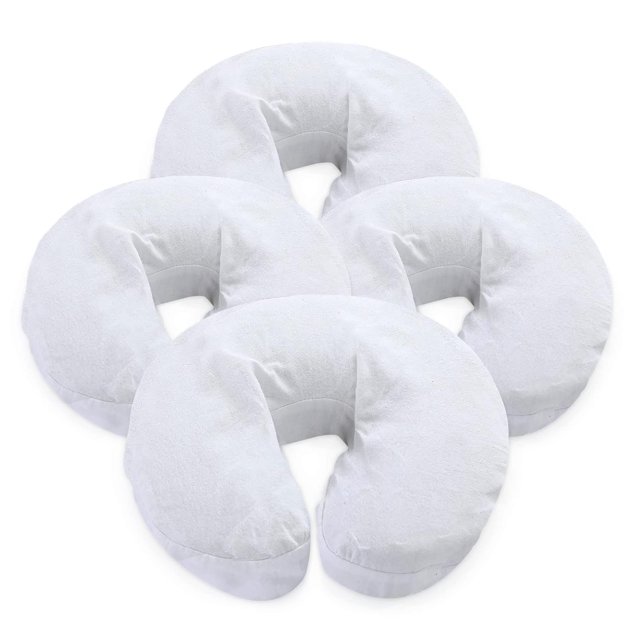 London Linens Pure Cotton Massage Face Cradle Head Foam Cover, White 4