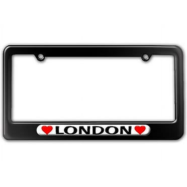 London Love with Hearts License Plate Frame