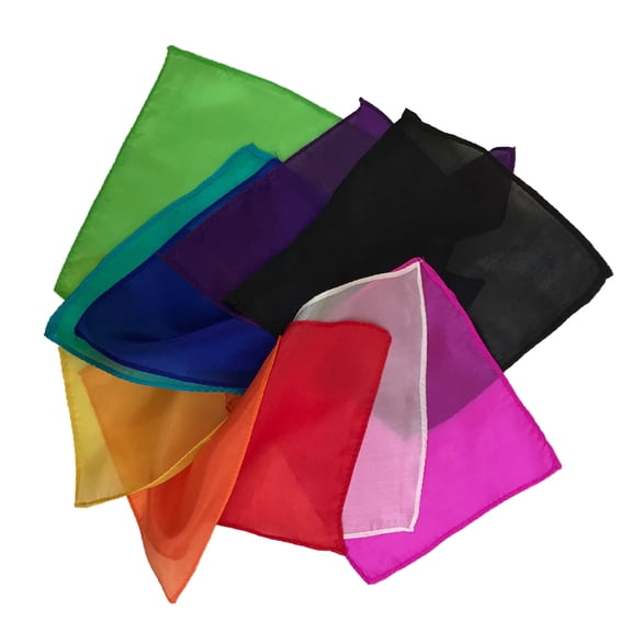 London Magic Works 9" Assorted Colors - Pack of 10 Silks - Includes Trick Instructions