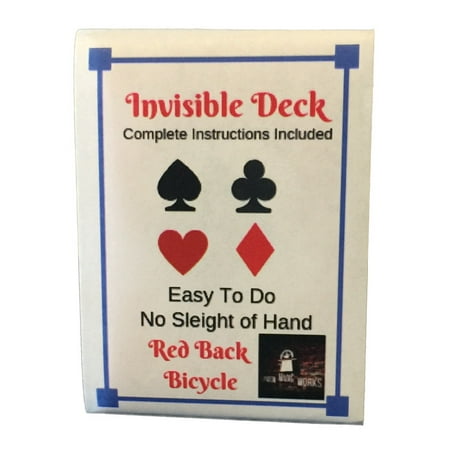 London Magic Works Invisible Deck Trick Playing Cards Cool Kit Plus 25 Tricks for Party Games (Red)