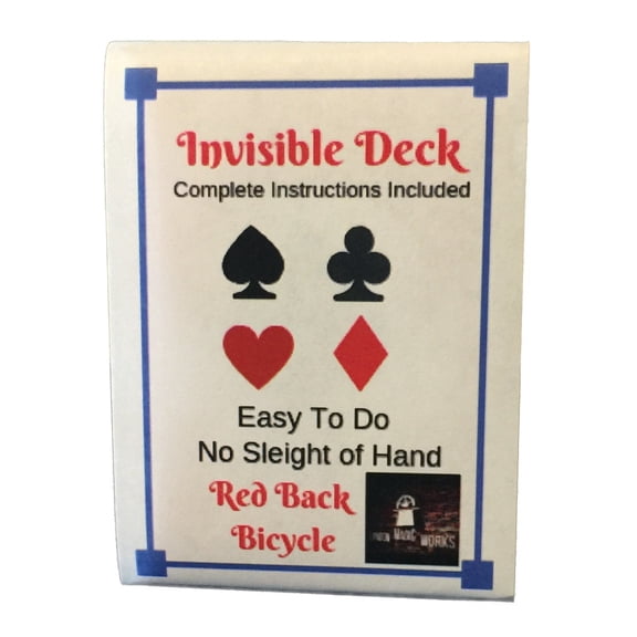 London Magic Works Invisible Deck Trick Playing Cards Cool Kit Plus 25 Tricks for Party Games (Red)