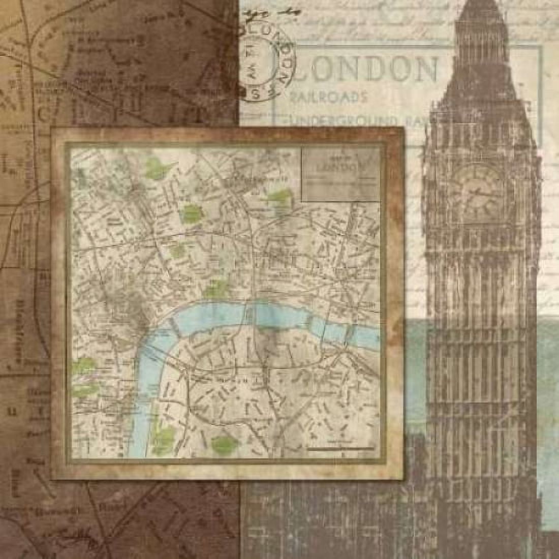 London Map Canvas Art - Elizabeth Medley (24 x 24)