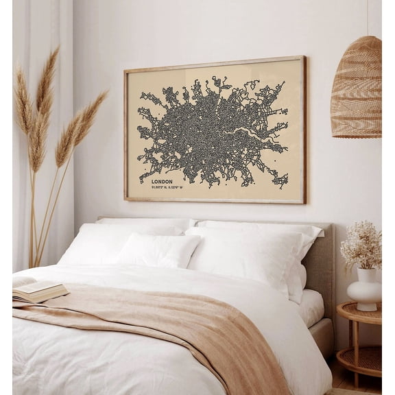 London Map, London Poster, London Map Poster, London Wall Art, London City Poster, London Poster, London Poster, 461, Stretched Canvas Size 12x18