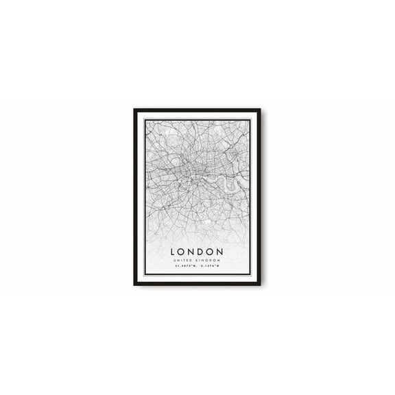 London Map Print London City Map Print Uk Poster Modern City Map Home Decor Office Wall Art