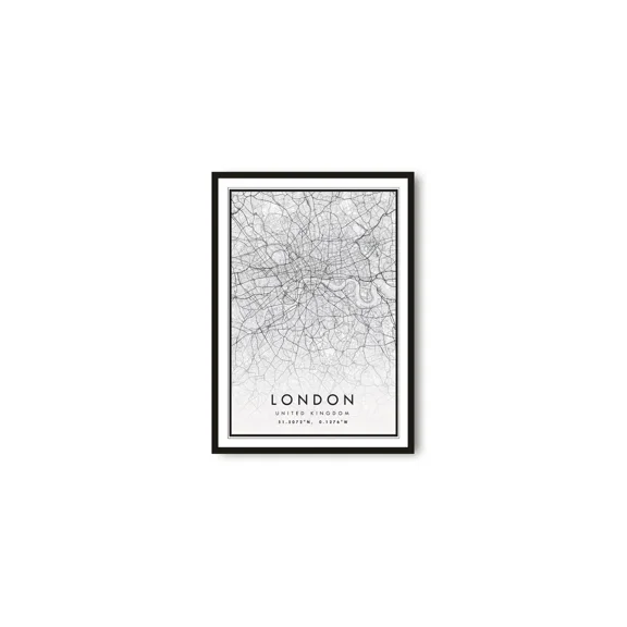 London Map Print London City Map Print Uk Poster Modern City Map Home Decor Office Wall Art