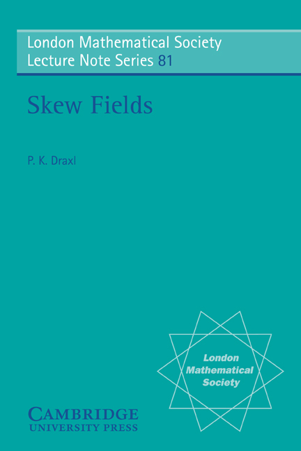 London Mathematical Society Lecture Note Skew Fields, Book 81, (Paperback)