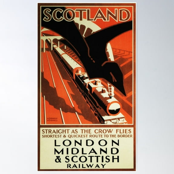 London Midland & Scottish Railway Advertisement Vintage Rail Poster Wall Art, Modern Wall Decor For Living Room Bedroom, 12x18 UNFRAMED