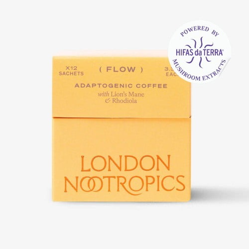 London Nootropics Flow Adaptogenic Coffee with Lion's Mane and Rhodiola 12's, British Import (Pack of 2)