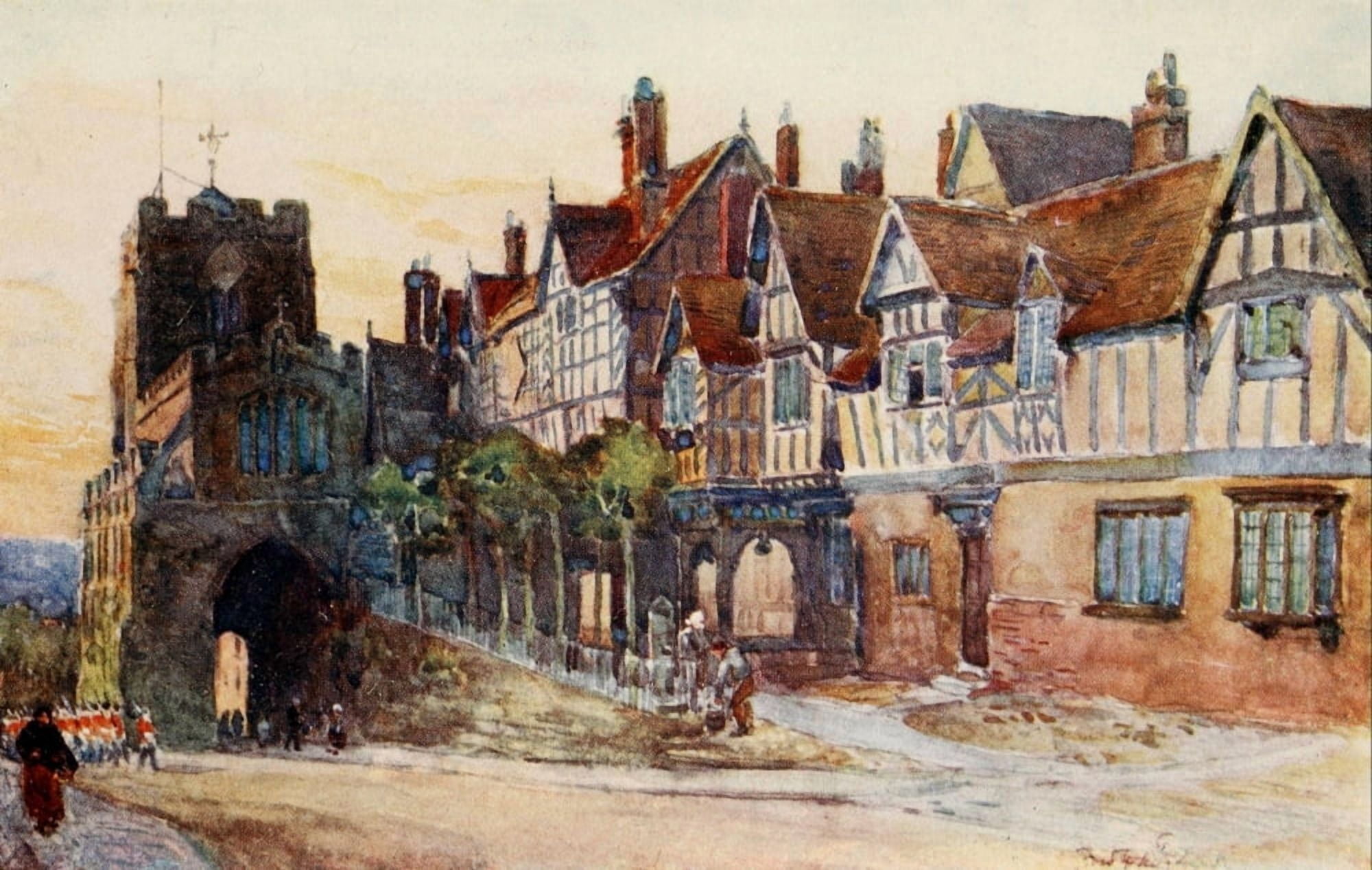London & Northwestern Railway 1911 Leicesters Hospital Warwick Canvas Art - F Whitehead (18 x 24)